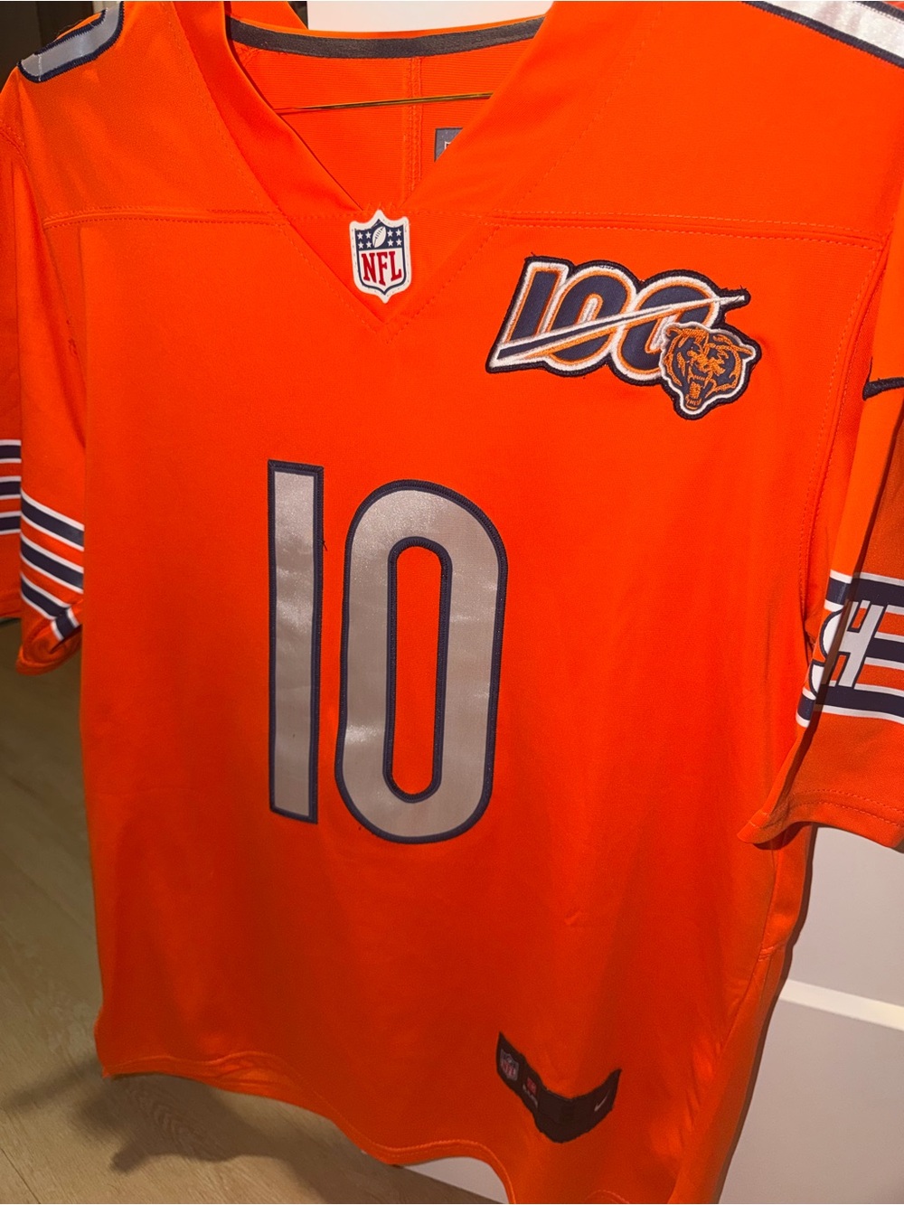 NFL Chicago Bears Mitch Trubisky Orange #10 Jersey 100 Year Anniversary Edition